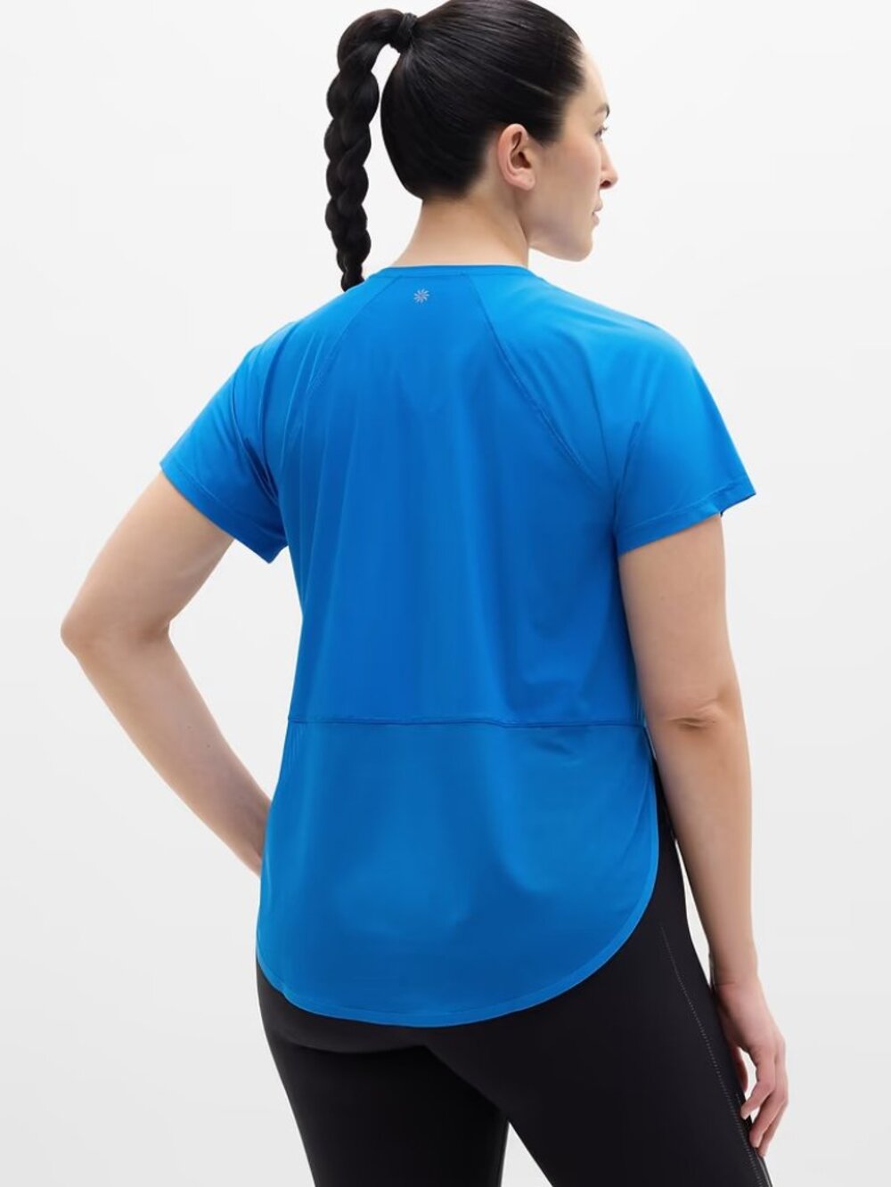New Athleta M Ultimate Mesh Tee Breaker Blue Medium Regular - Picture 5 of 7